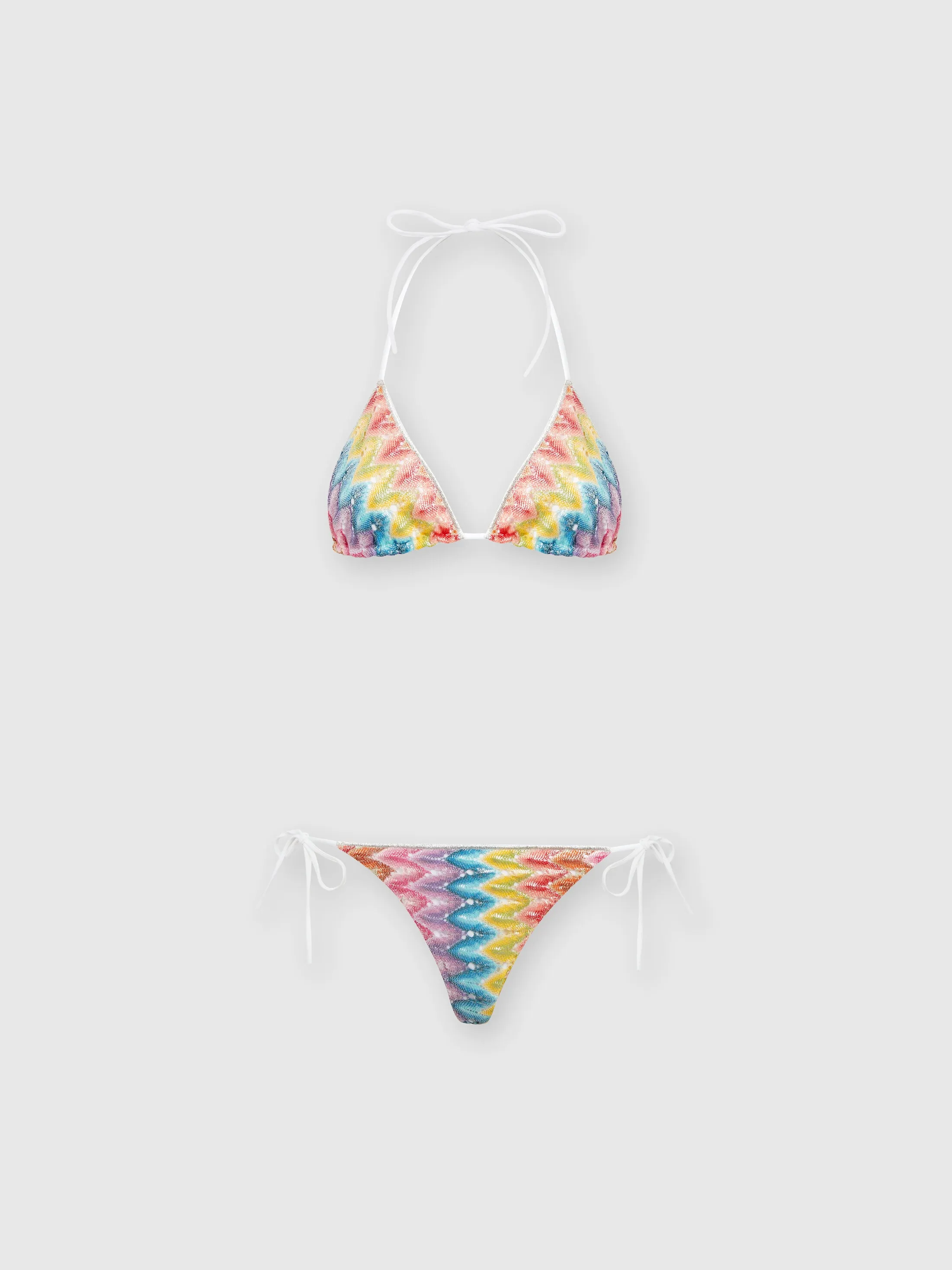 Bikini in pizzo di misto cotone spalmato