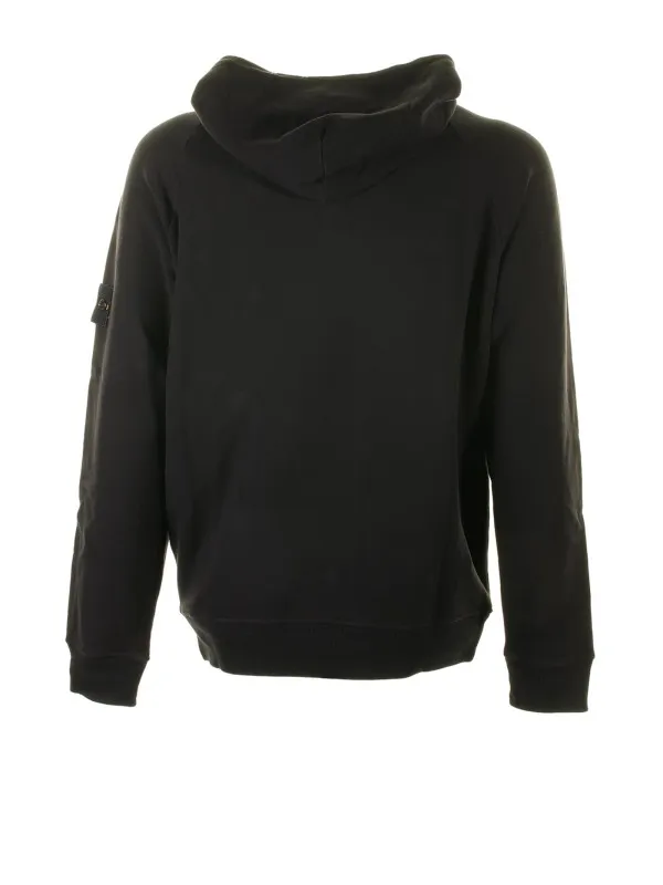 Black hoodie with side logo