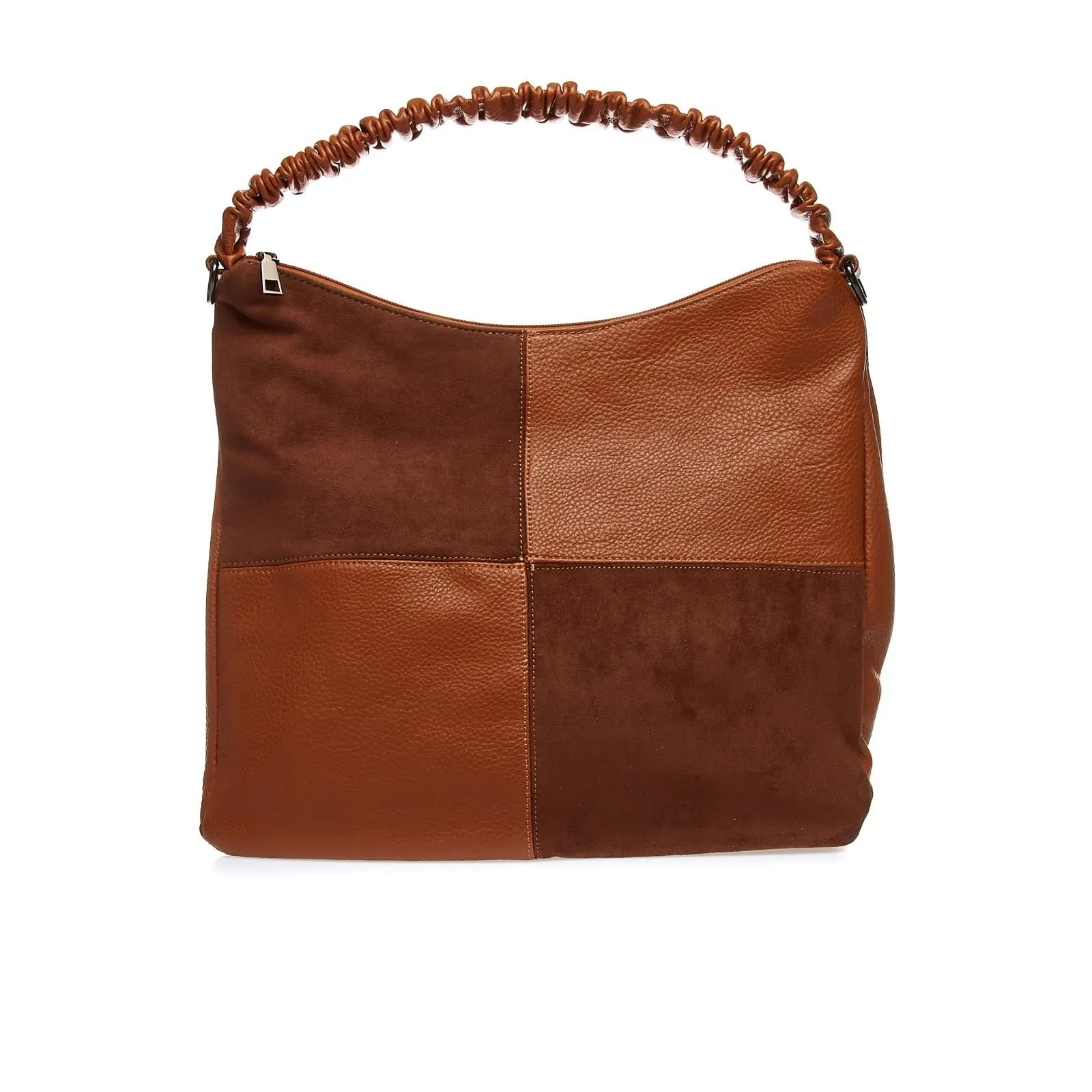 Borsa a spalla marrone chiaro con dettaglio patch