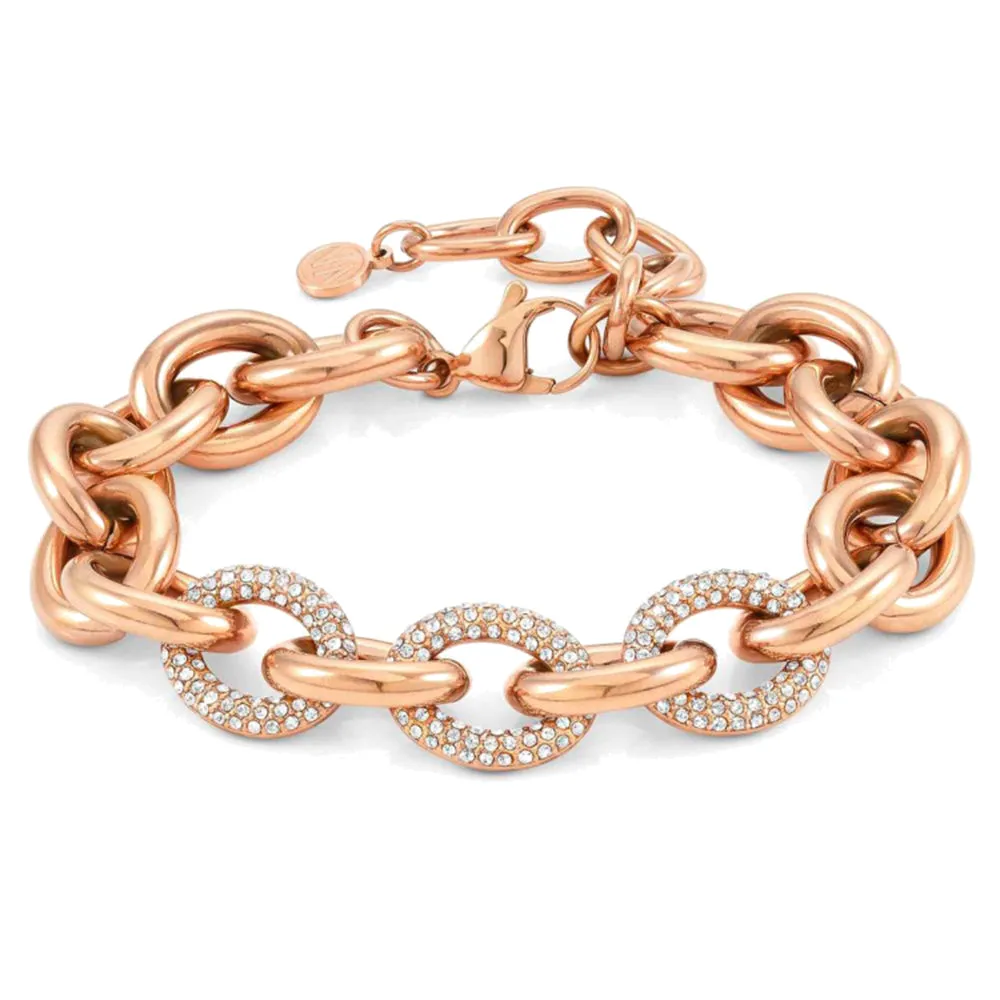 Bracciale Donna Acciaio e Cristalli Oro Rosa Affinity Nomination