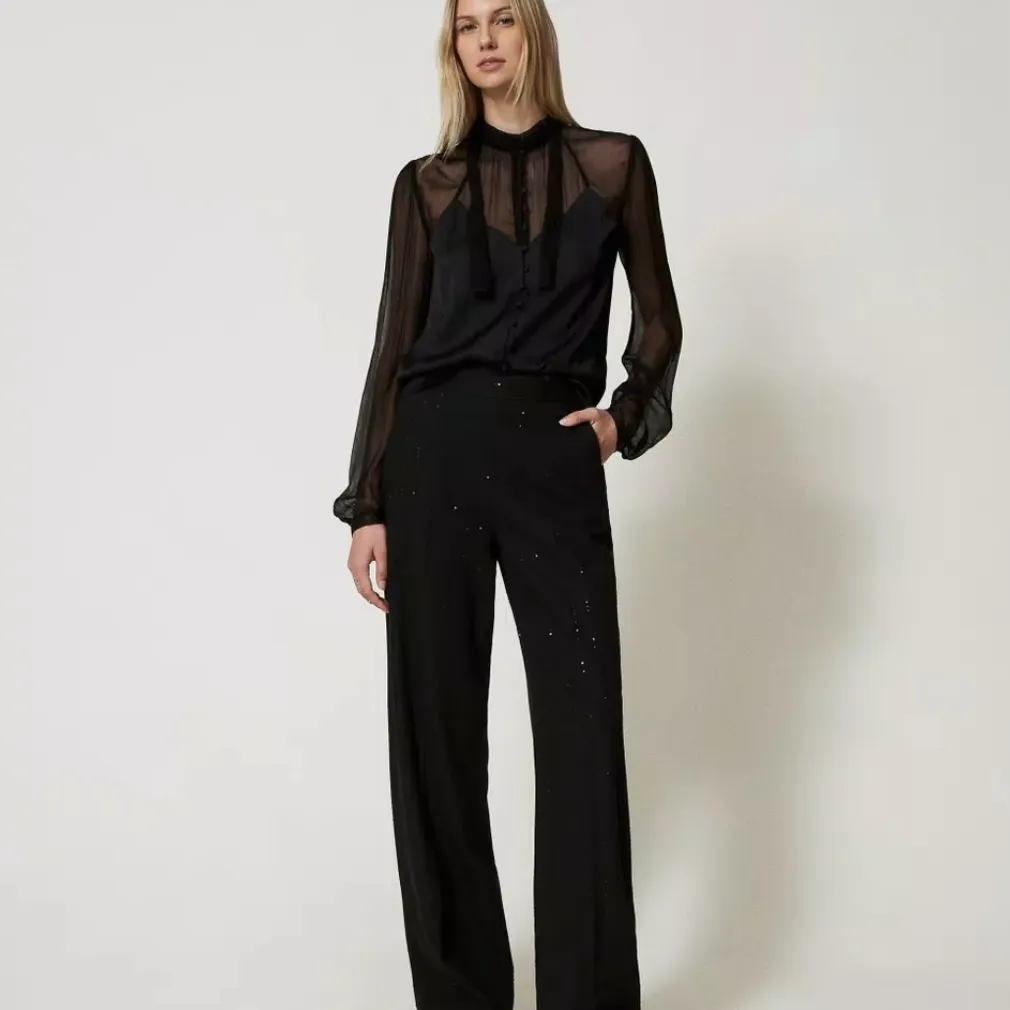 CAMICIA IN RASO E CHIFFON TWINSET