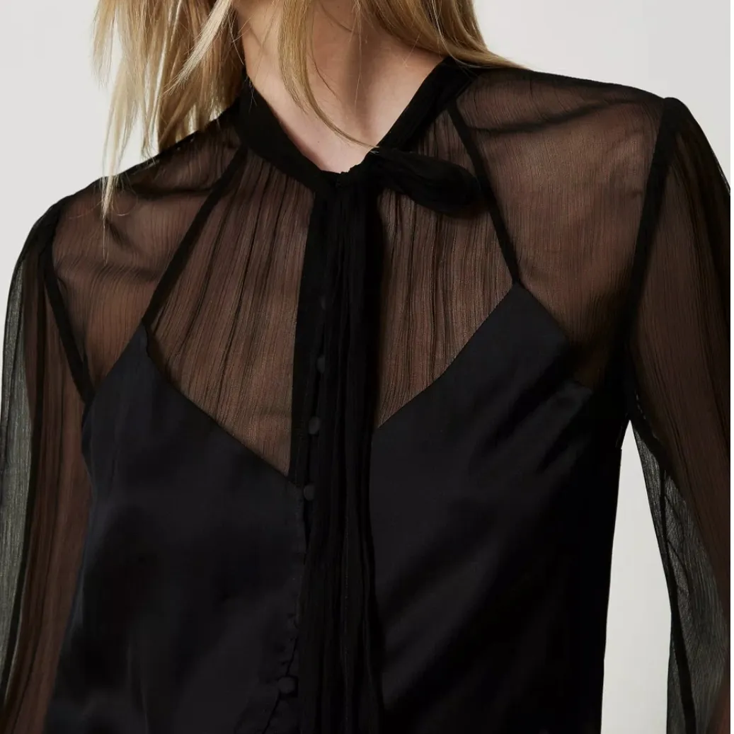 CAMICIA IN RASO E CHIFFON TWINSET