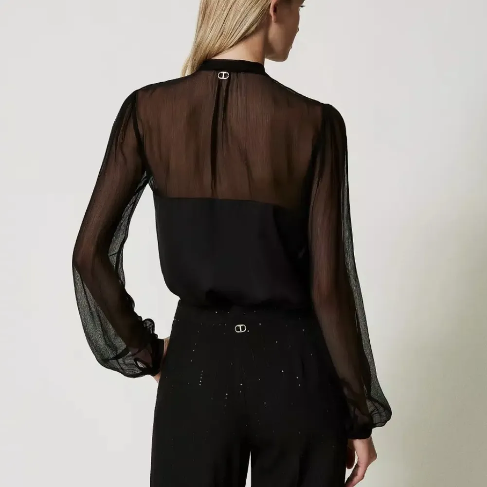 CAMICIA IN RASO E CHIFFON TWINSET