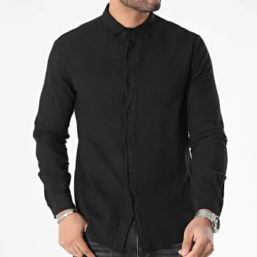 Camicia nera a maniche lunghe