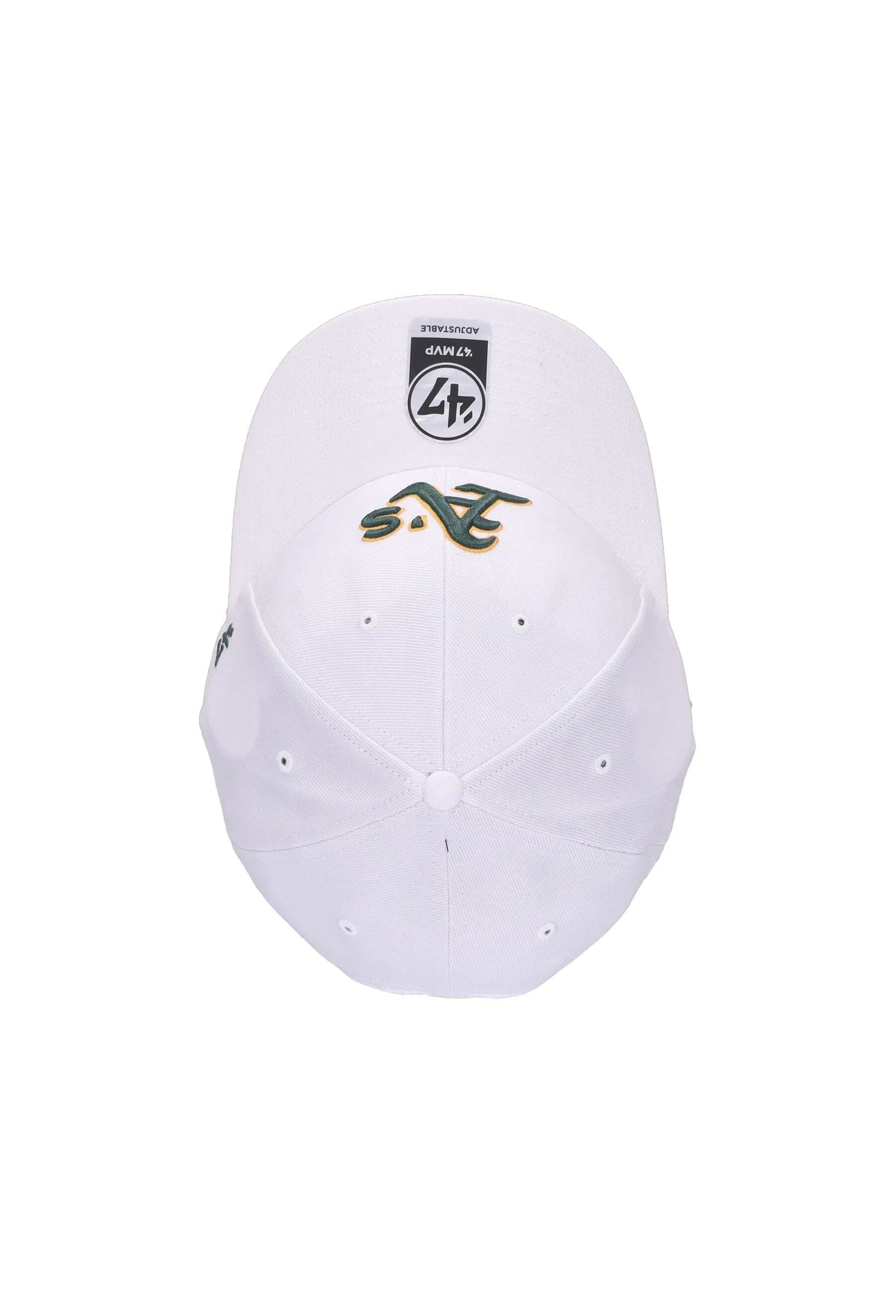 Cappellino Visiera Curva Uomo Mlb Mvp Oakath White/original Team Colors