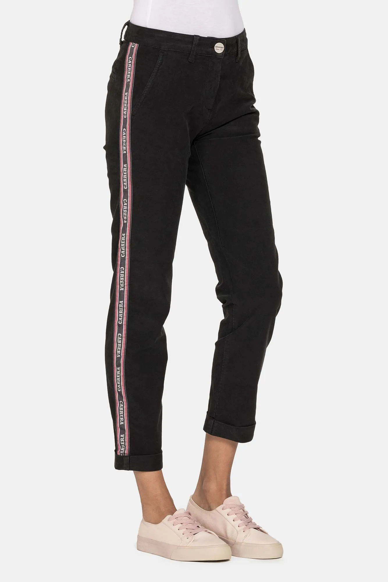 Carrera  ---------    ------------Pantalone in fustagno stretch - Nero