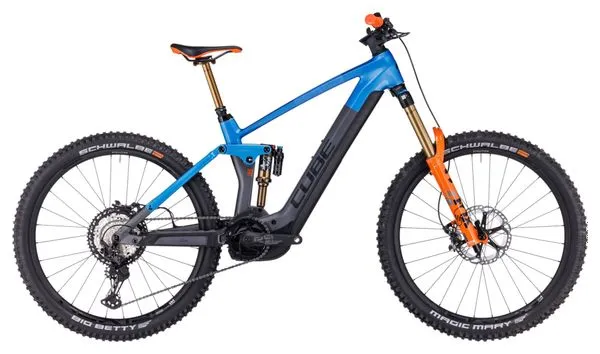 Cube Stereo Hybrid 160 HPC Actionteam 750 27.5 MTB elettrica full suspension Shimano XT 12S 750 Wh 27.5'' Blu Grigio Actionteam 