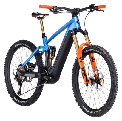 Cube Stereo Hybrid 160 HPC Actionteam 750 27.5 MTB elettrica full suspension Shimano XT 12S 750 Wh 27.5'' Blu Grigio Actionteam 