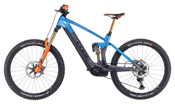 Cube Stereo Hybrid 160 HPC Actionteam 750 27.5 MTB elettrica full suspension Shimano XT 12S 750 Wh 27.5'' Blu Grigio Actionteam 