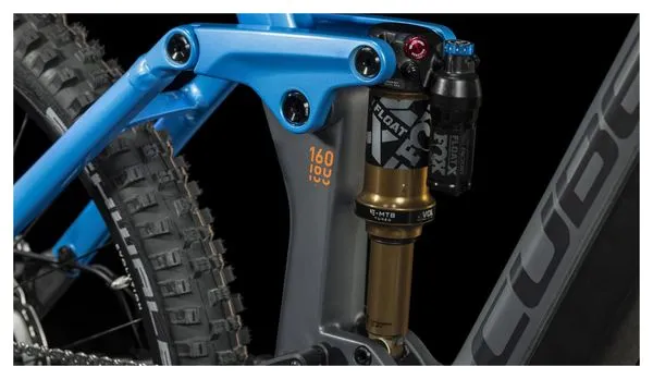 Cube Stereo Hybrid 160 HPC Actionteam 750 27.5 MTB elettrica full suspension Shimano XT 12S 750 Wh 27.5'' Blu Grigio Actionteam 