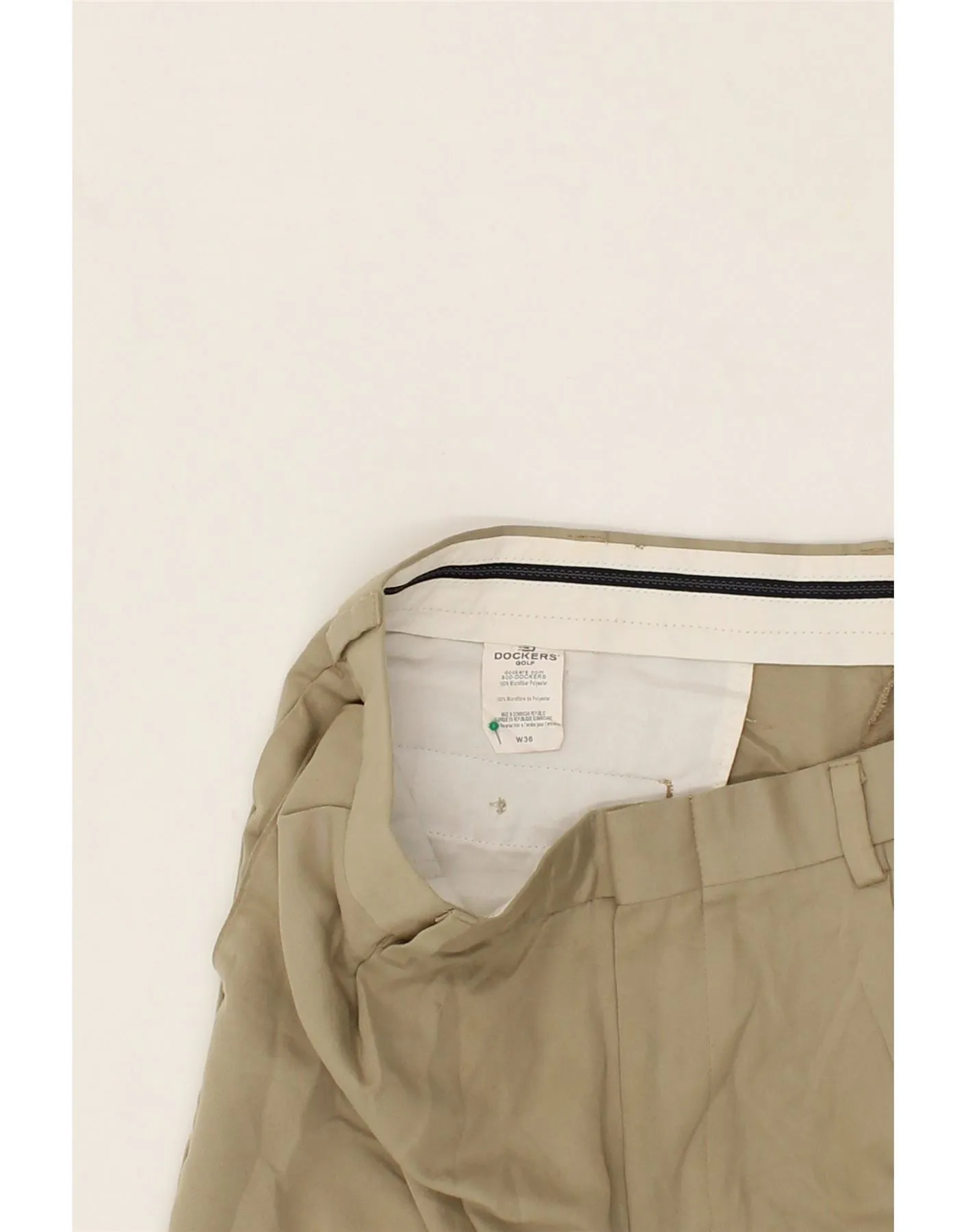 DOCKERS Mens Golf Chino Shorts W36 Large Beige Polyester
