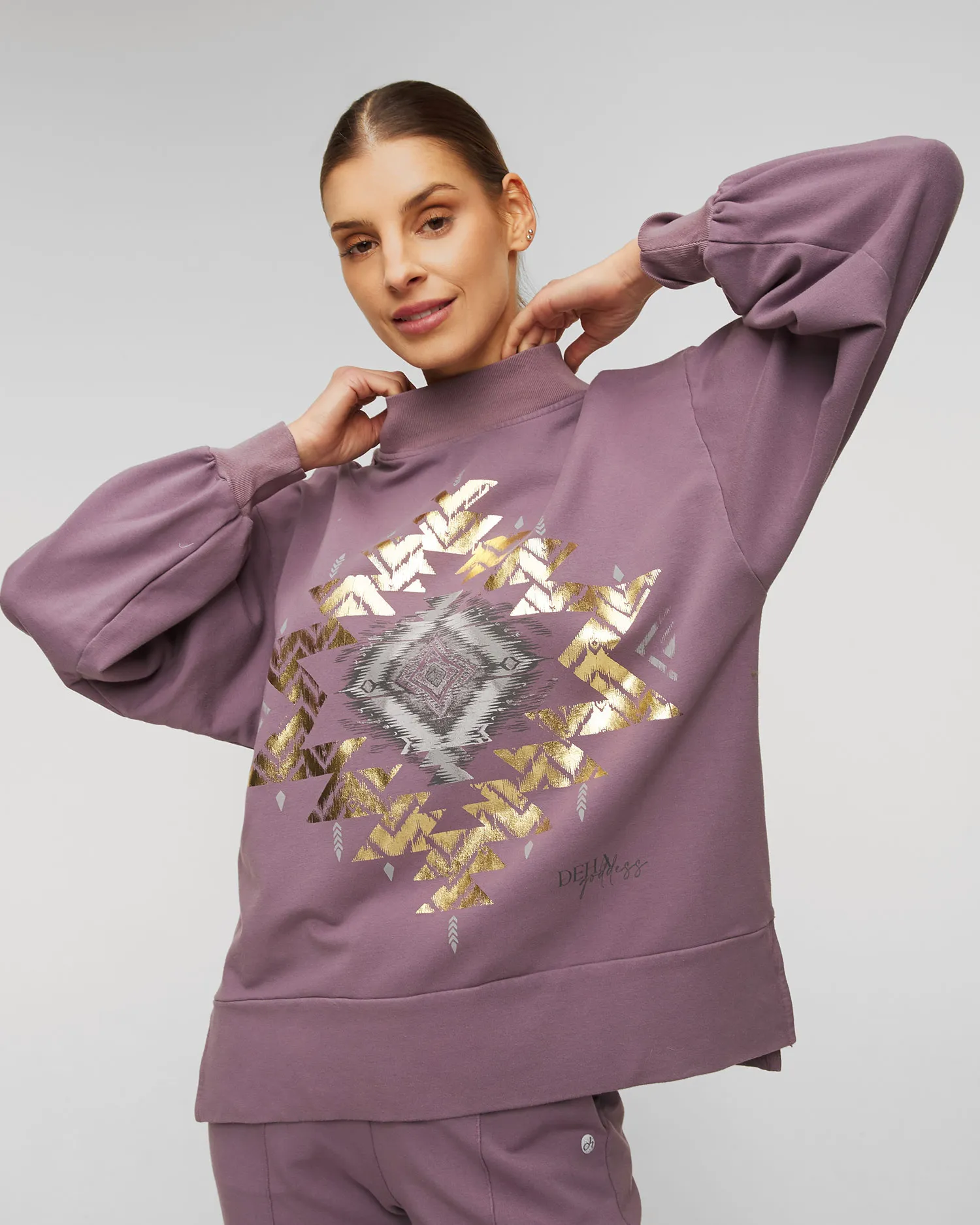 Felpa viola da donna Deha d93100-87422