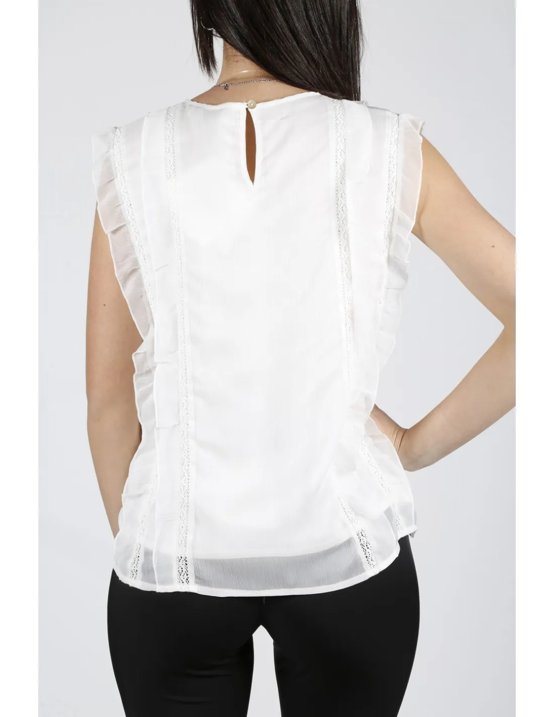 Fracomina sleeveless Rouches top