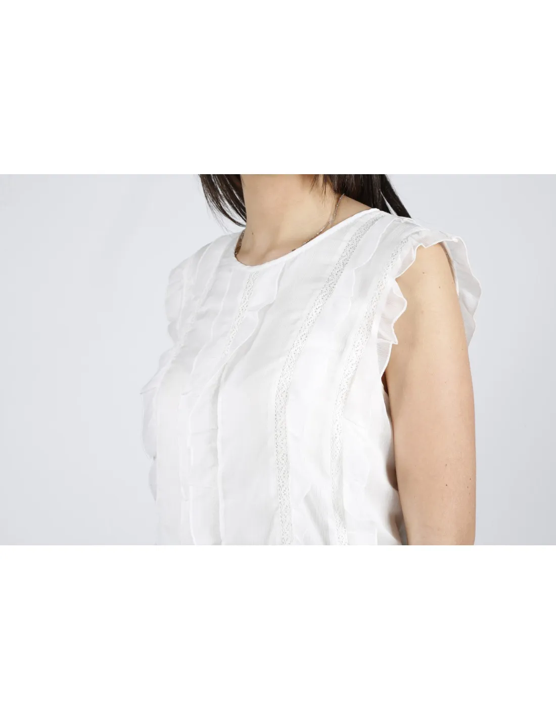 Fracomina sleeveless Rouches top