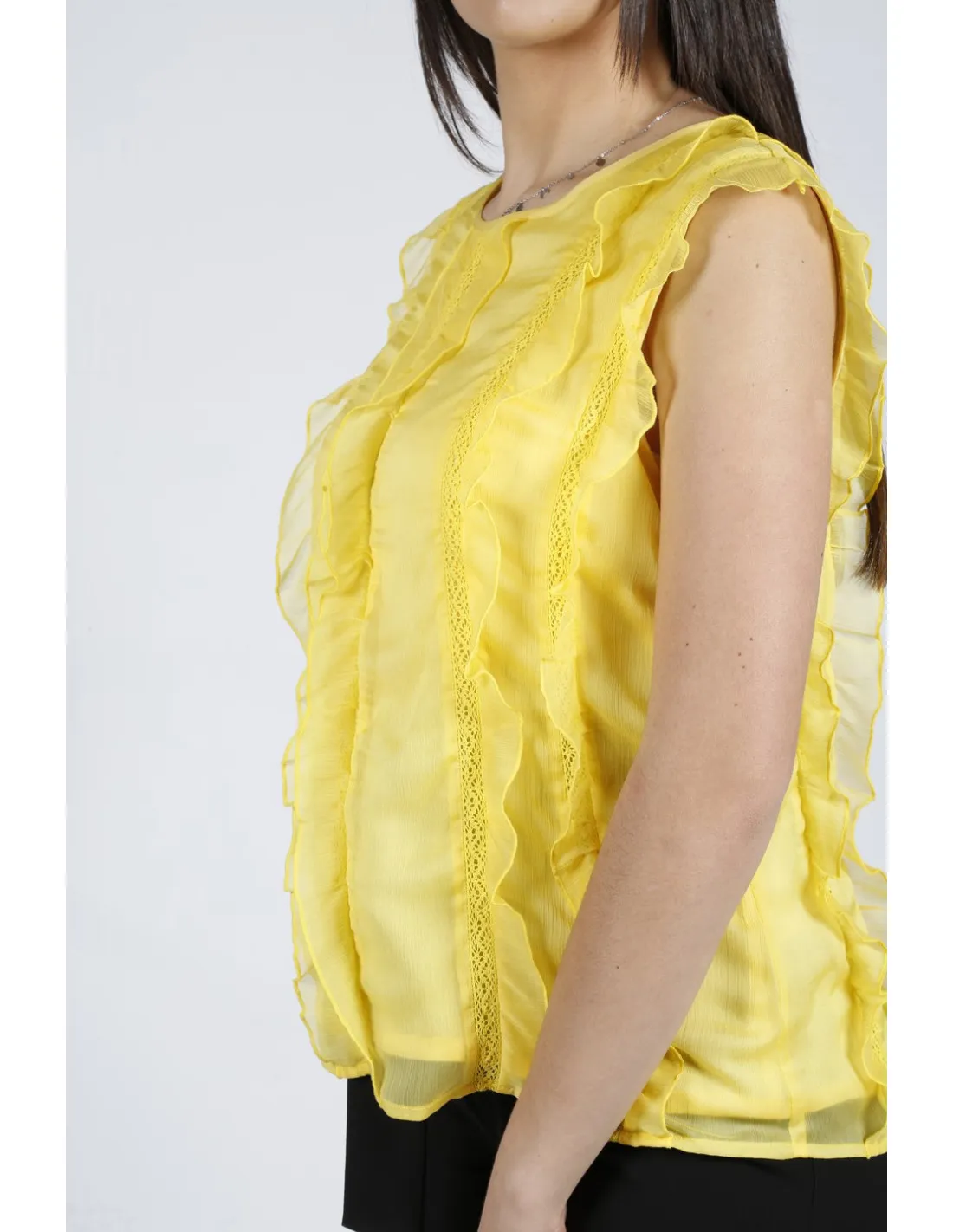 Fracomina sleeveless Rouches top