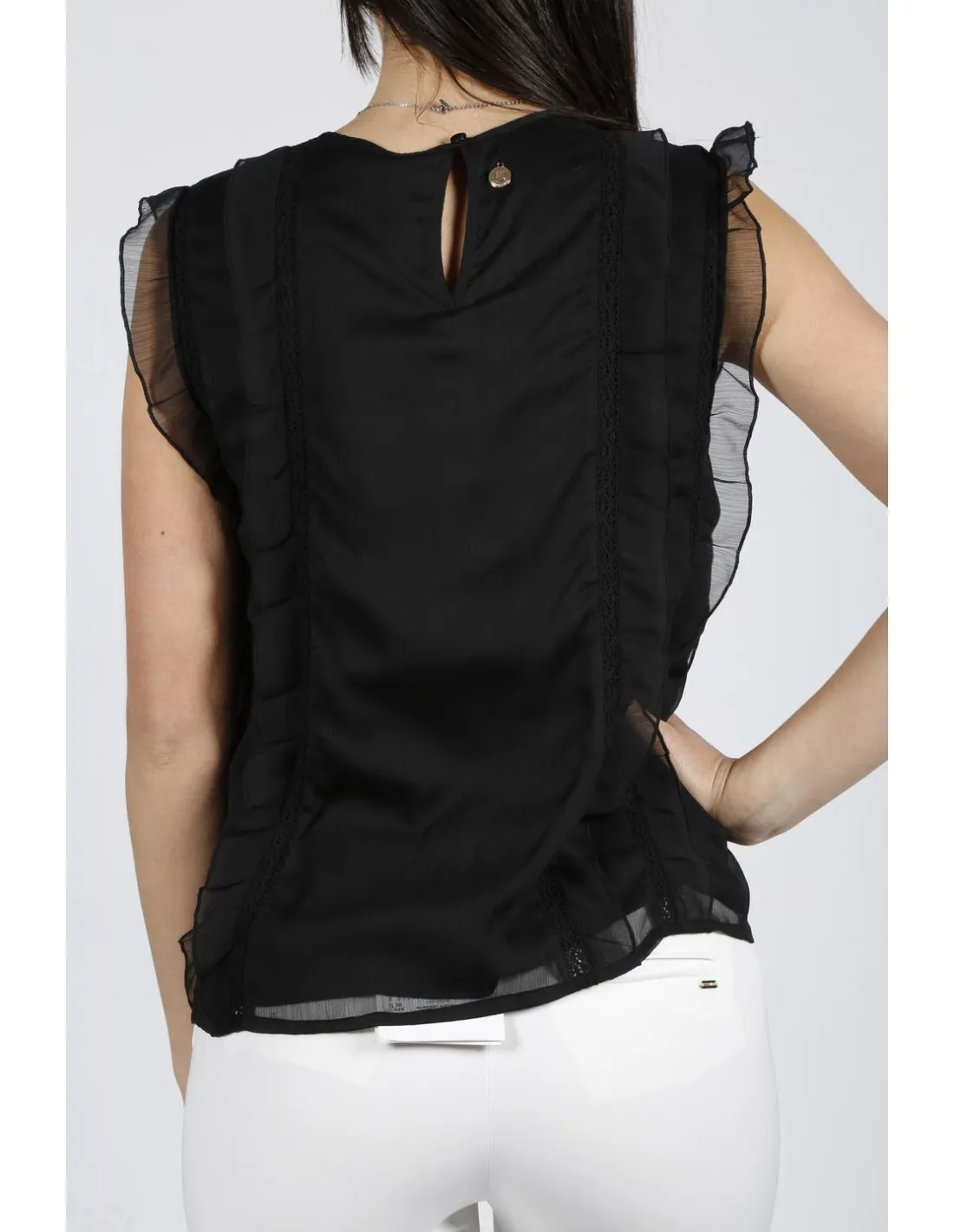 Fracomina sleeveless Rouches top