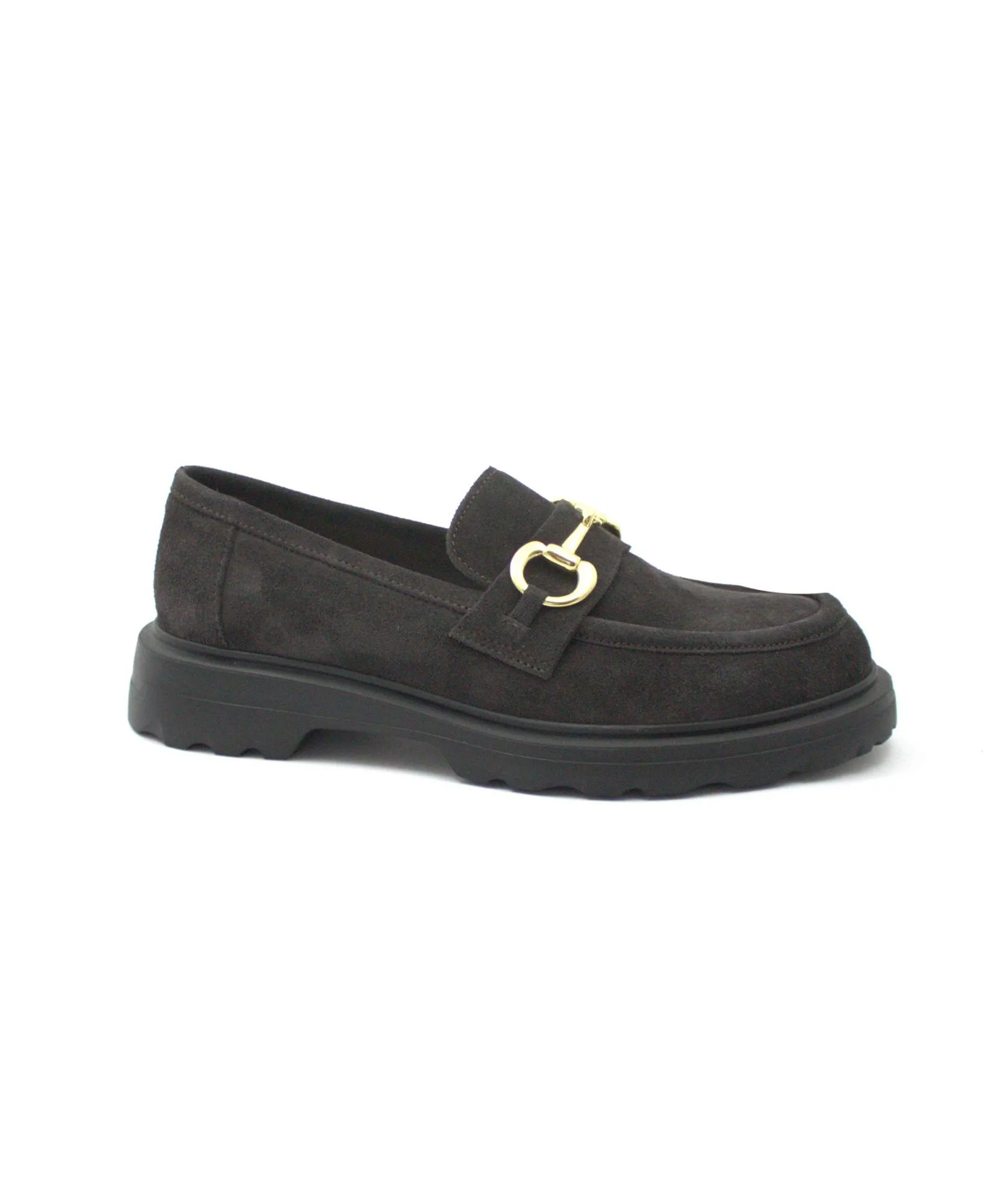 FRANCO FEDELE D714 pepe grigio scarpe donna mocassino pelle camoscio  morsetto