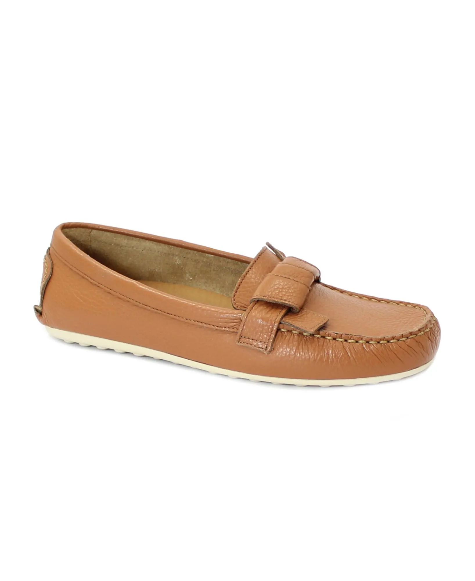 FRAU 67M2 cuoio marrone scarpe donna pelle mocassino sfoderato gomma plantare