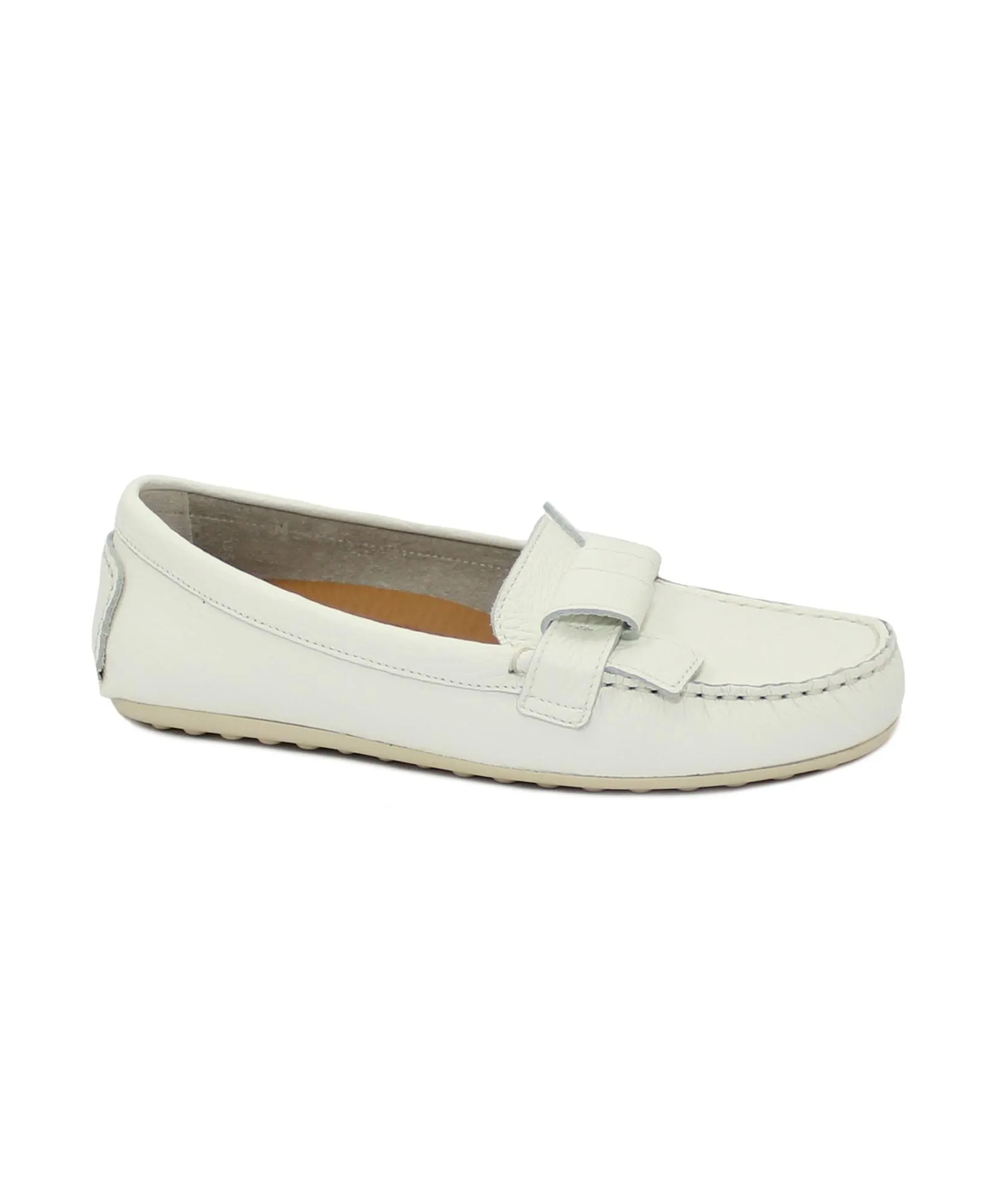 FRAU 67M2 off white bianco scarpe donna pelle mocassino sfoderato gomma plantare