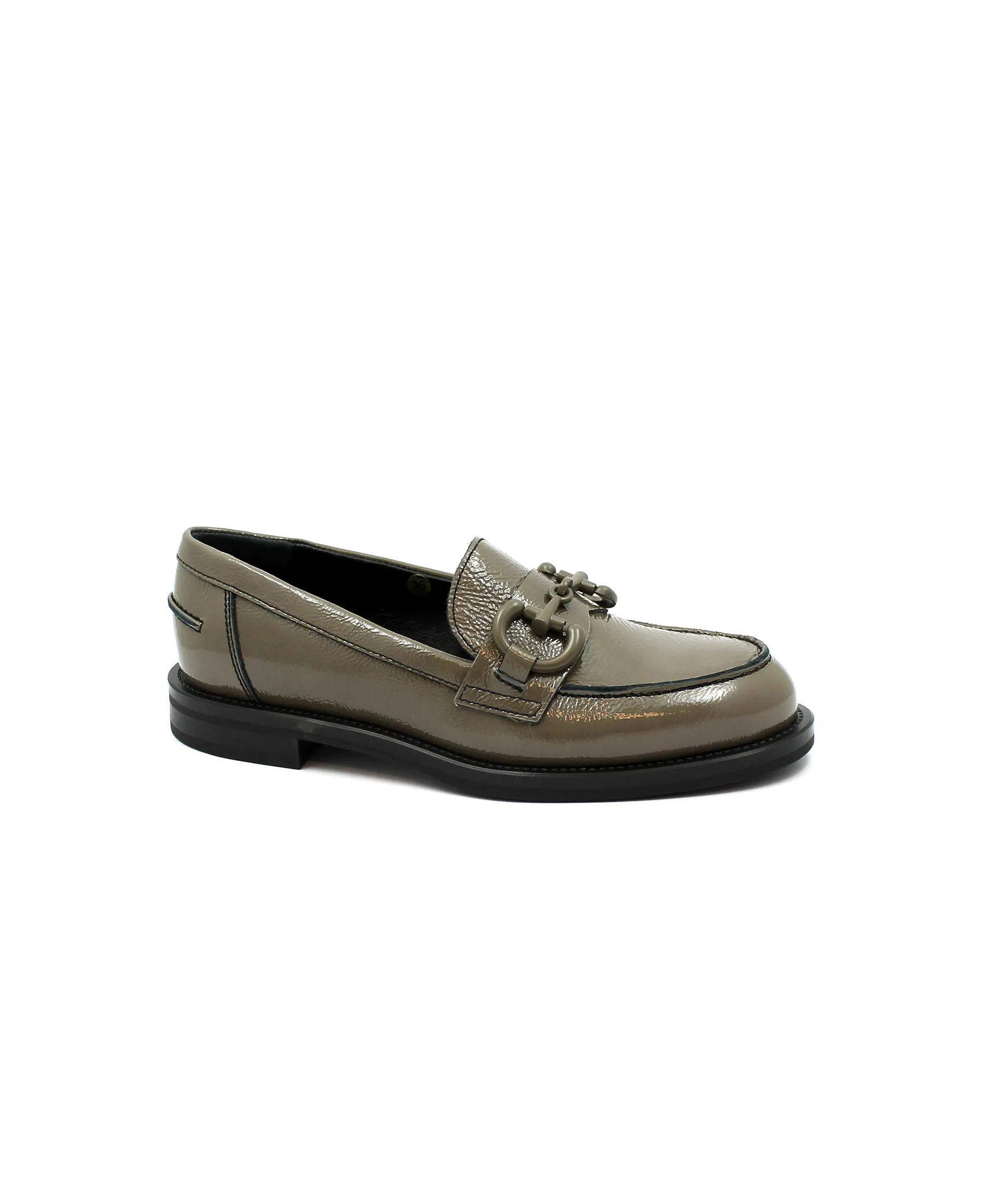 FRAU 90Z1 cocco beige scarpe donna mocassino pelle laccata morsetto