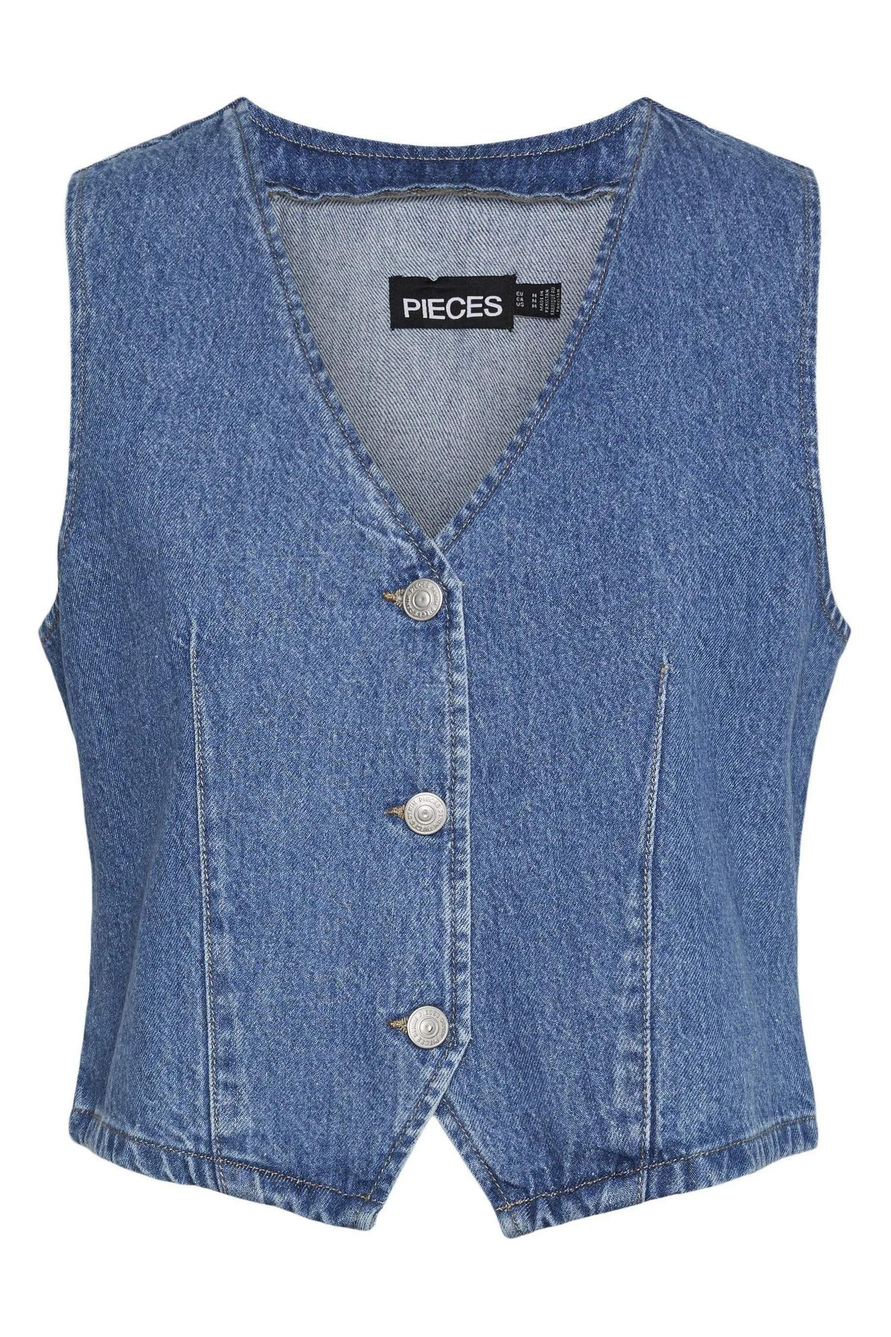 Gilet PIECES Denim con bottoni