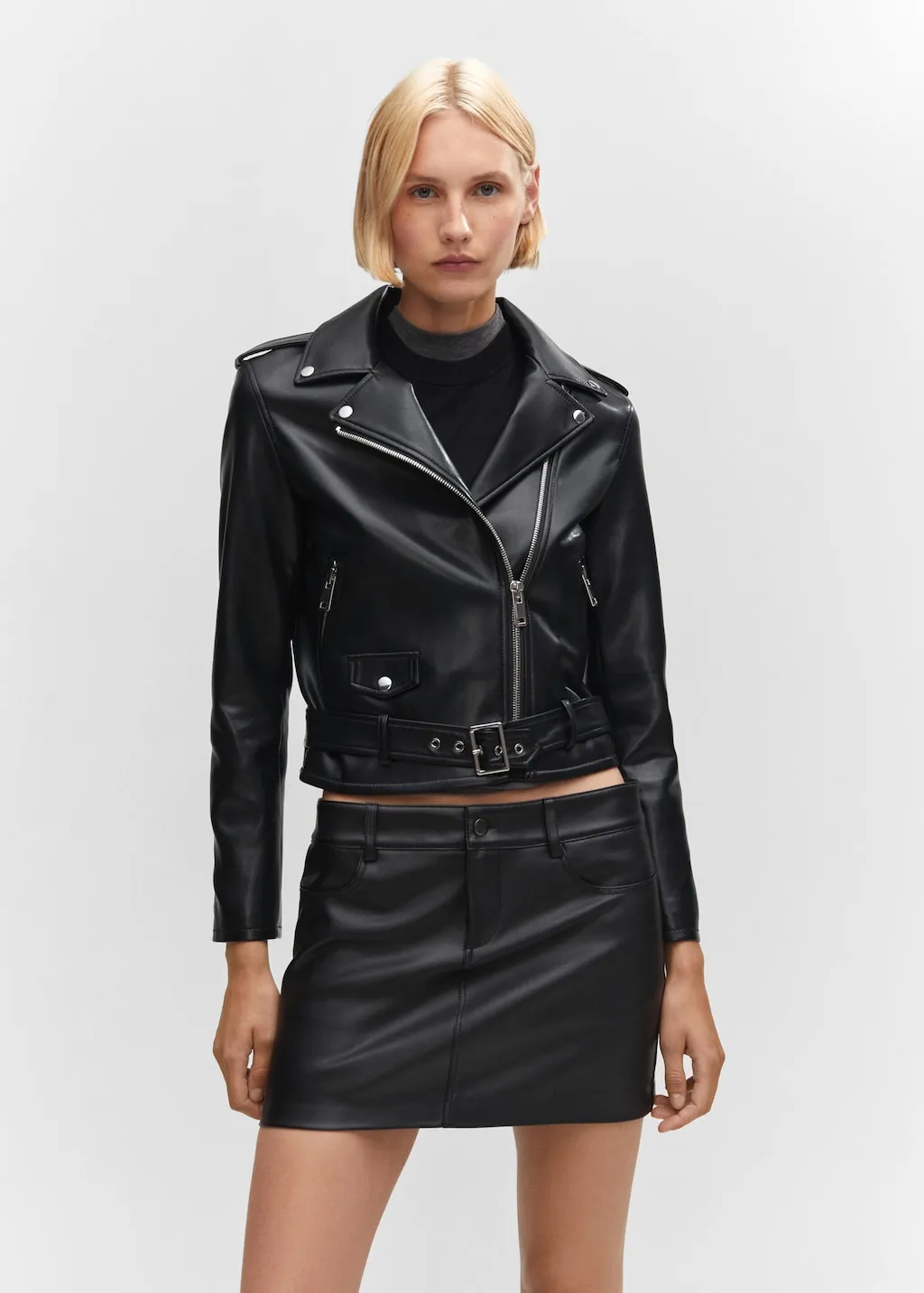 Giubbotto biker similpelle