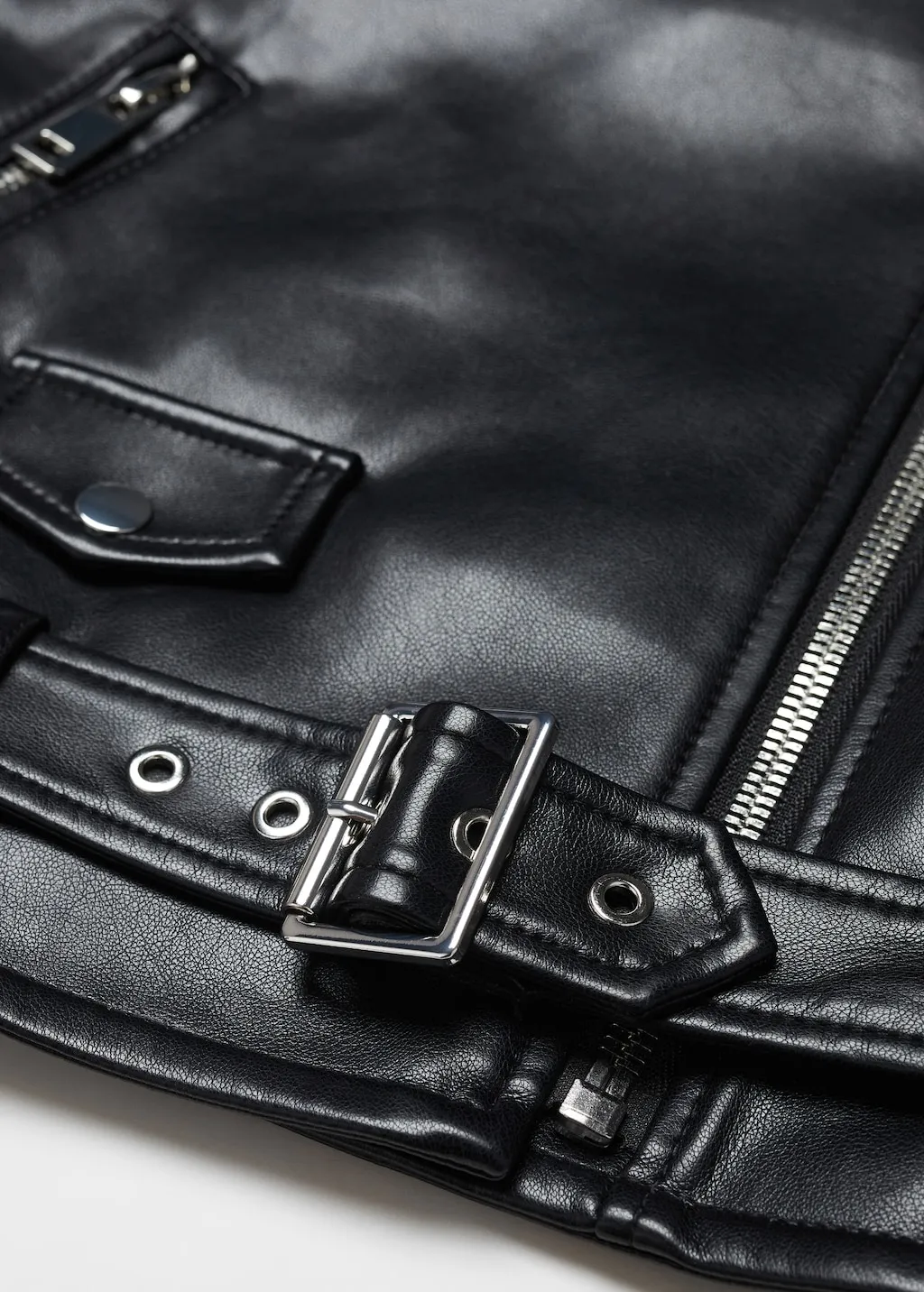Giubbotto biker similpelle
