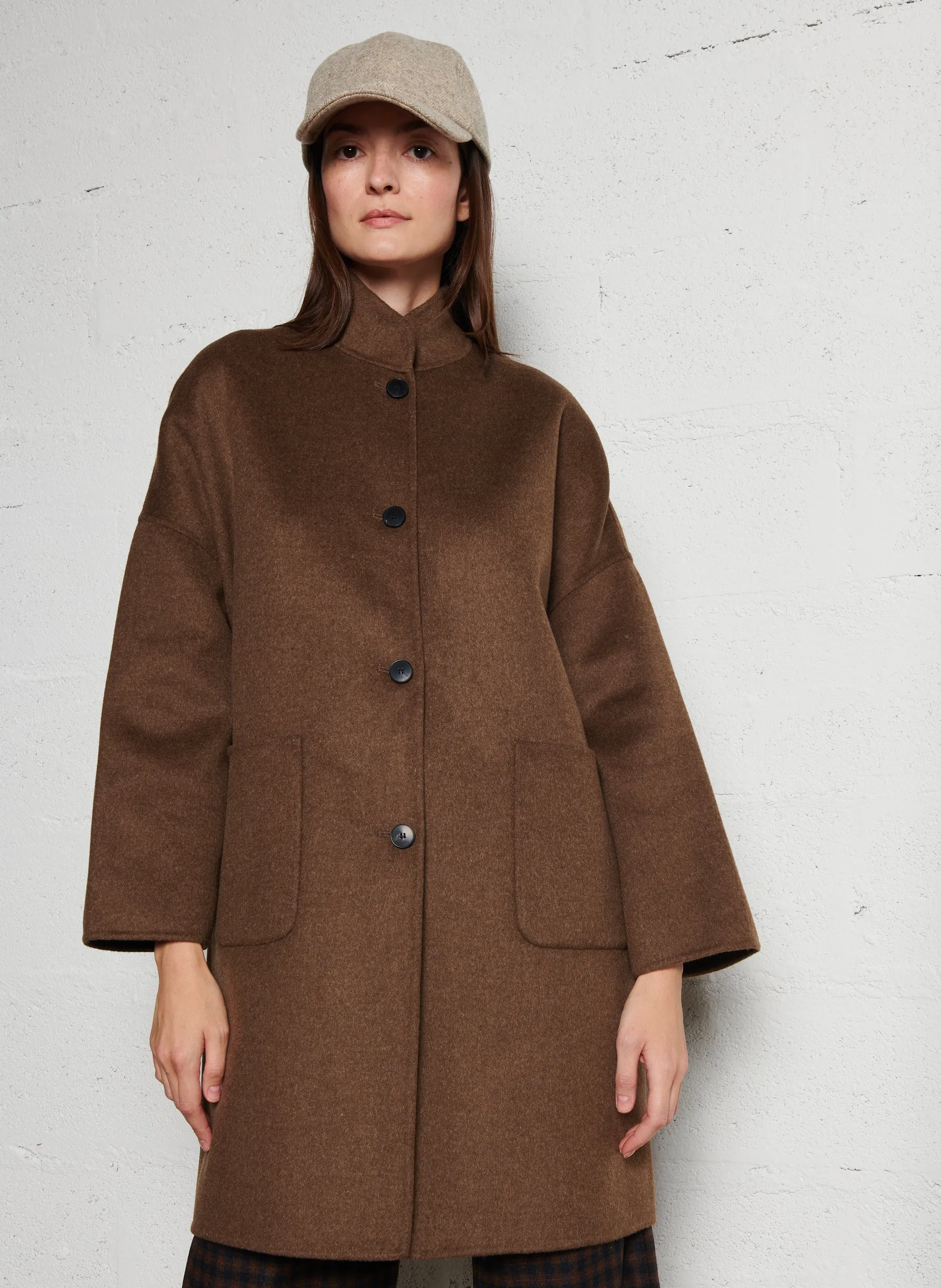  HARTFORD   VADIM - Cappotto a collo alto in misto lana | Marrone