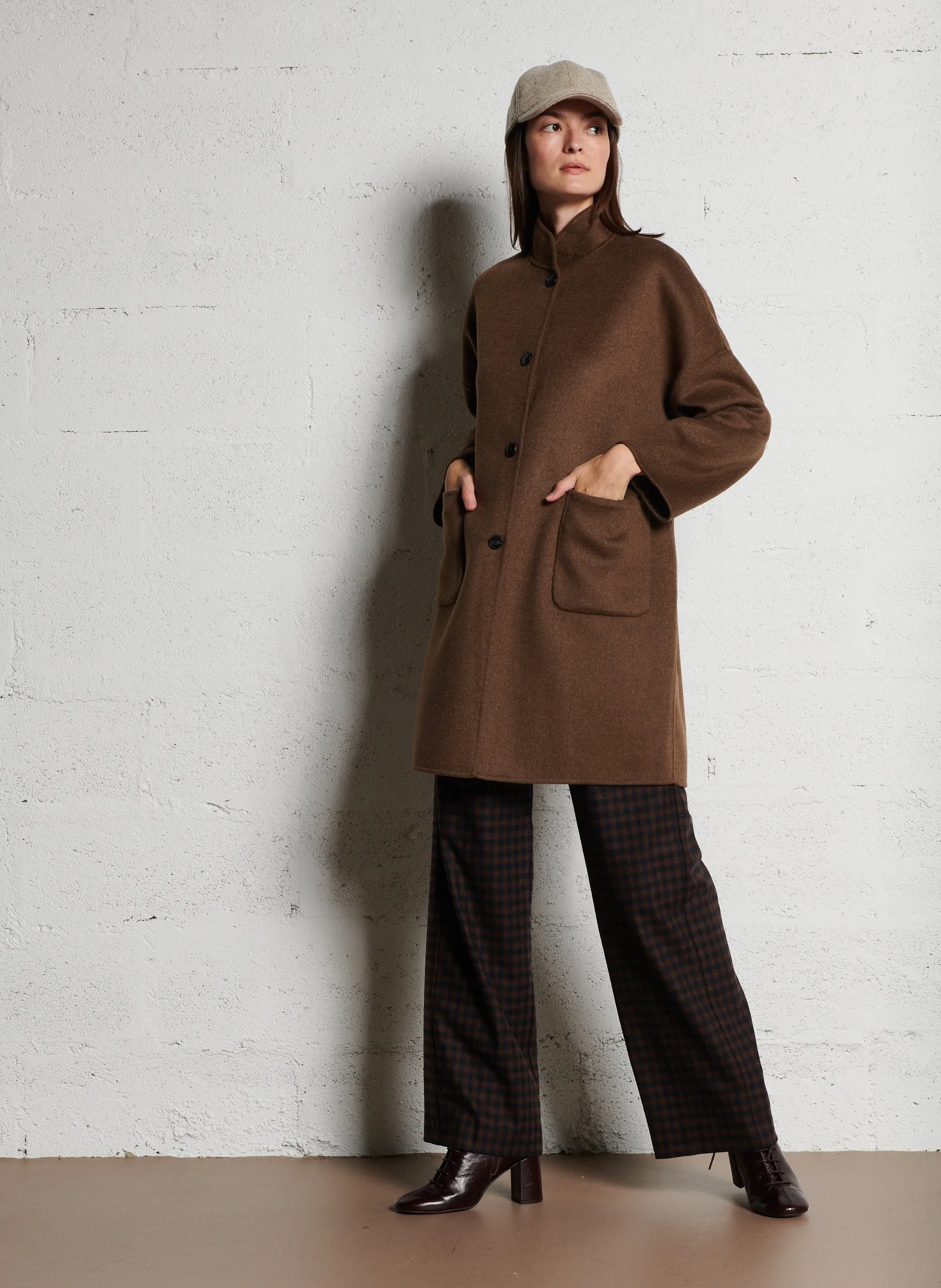  HARTFORD   VADIM - Cappotto a collo alto in misto lana | Marrone