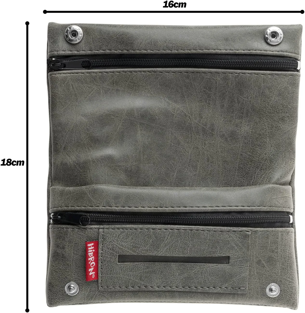 HIBRON Porta tabacco Borsello in vera pelle (58105 Grigio)