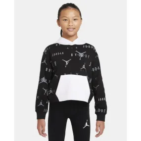JORDAN FELPA CON CAPPUCCIO - NERO-BIANCO - 45B047-F66