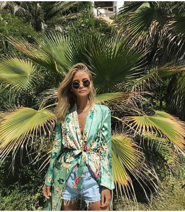 Kimono flowergreen