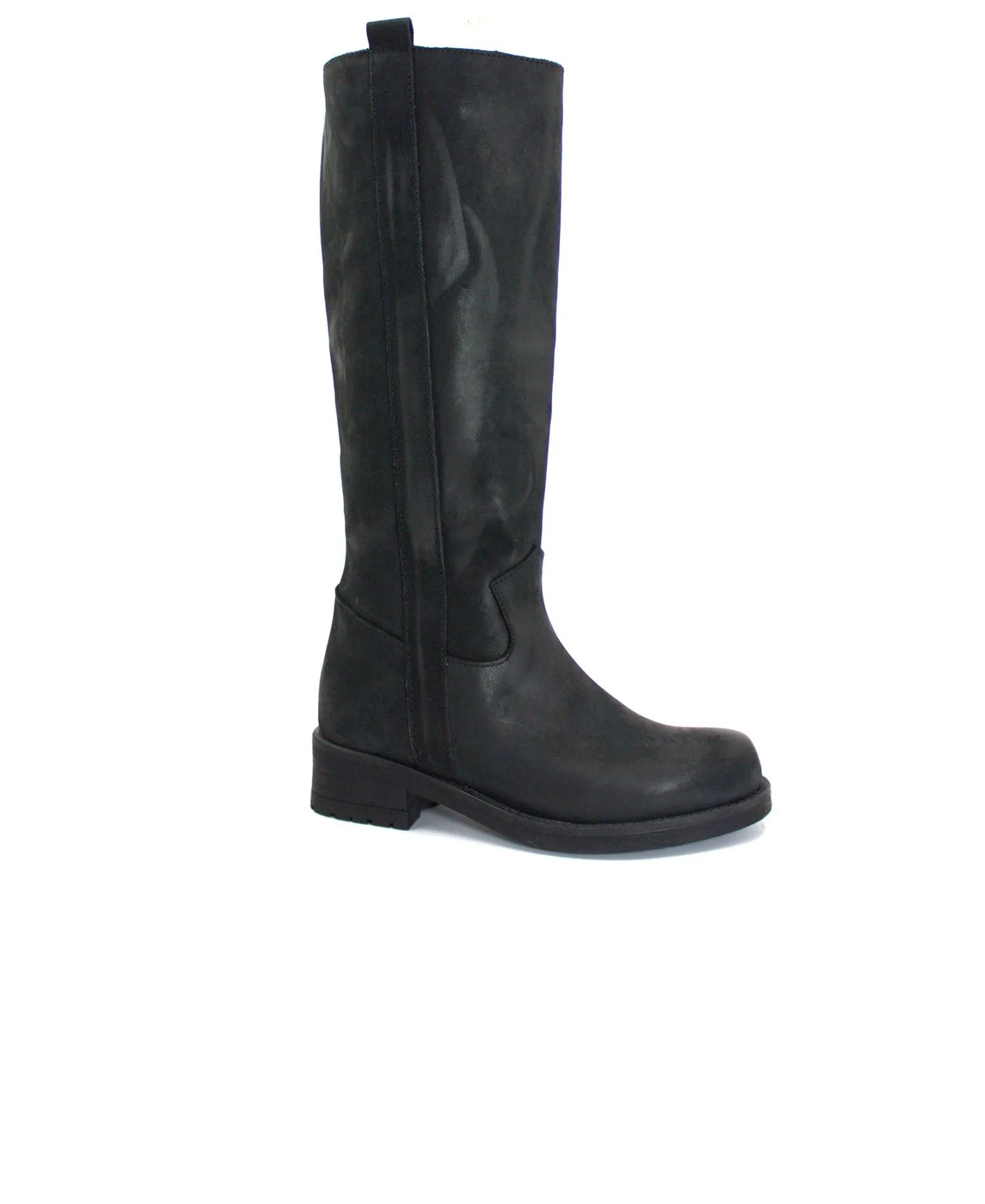 LATIKA JESSICA nero scarpe donna stivale alto pelle tacco basso