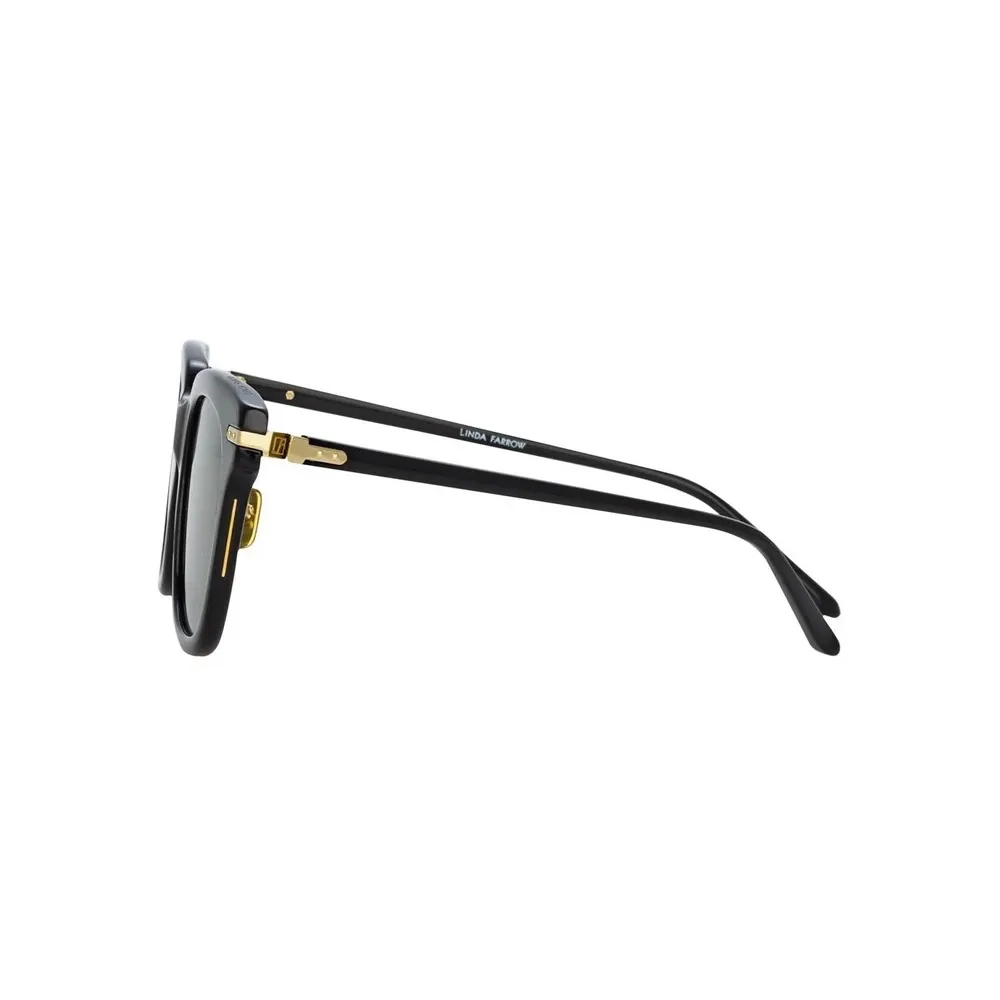 Linda Farrow - Occhiali da Sole D-Frame Empire in Nero - LF28AC5SUN - Linda Farrow Eyewear