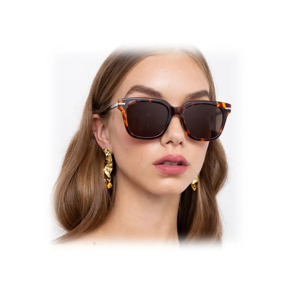 Linda Farrow - Occhiali da Sole D-Frame Empire in Nero - LF28AC5SUN - Linda Farrow Eyewear