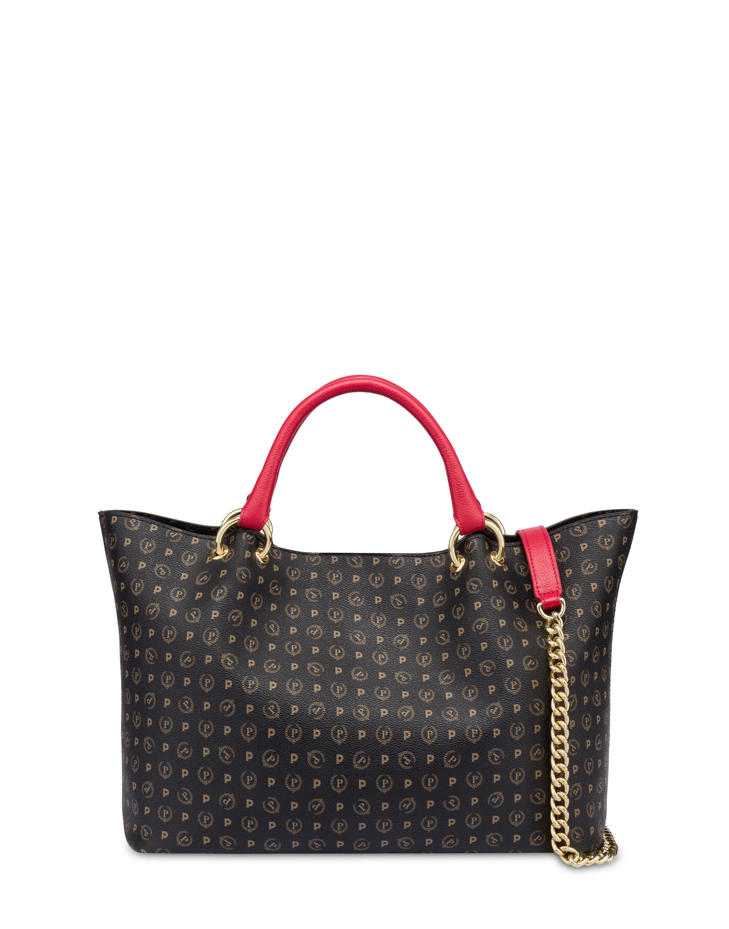     Linea Heritage Borsa Doppio Manico In Pvc Heritage Logo Classic Nero/lacca