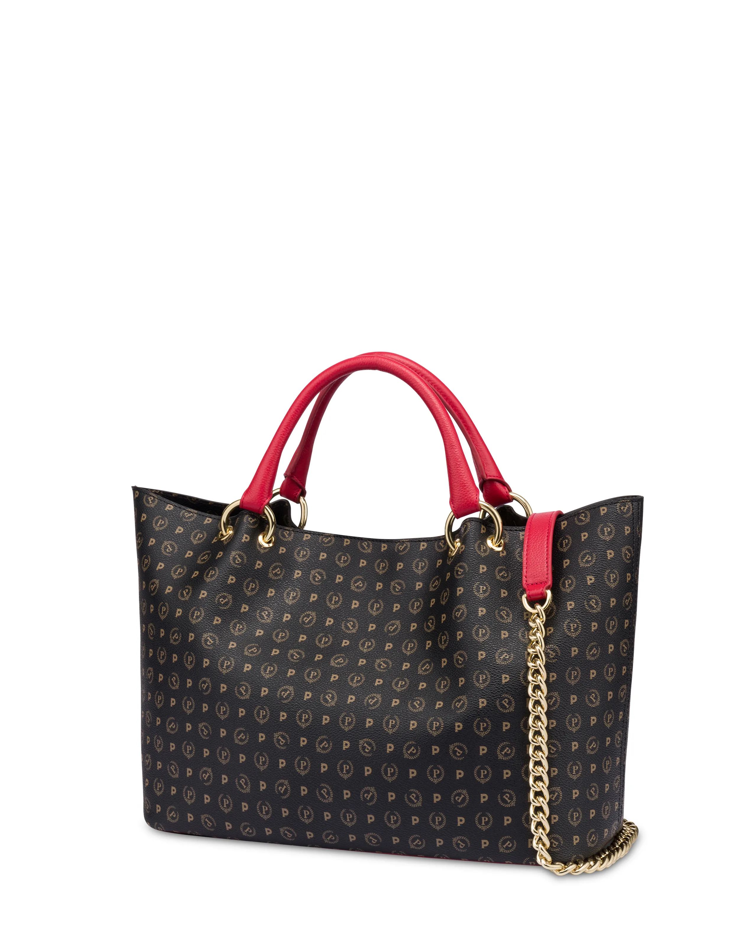     Linea Heritage Borsa Doppio Manico In Pvc Heritage Logo Classic Nero/lacca