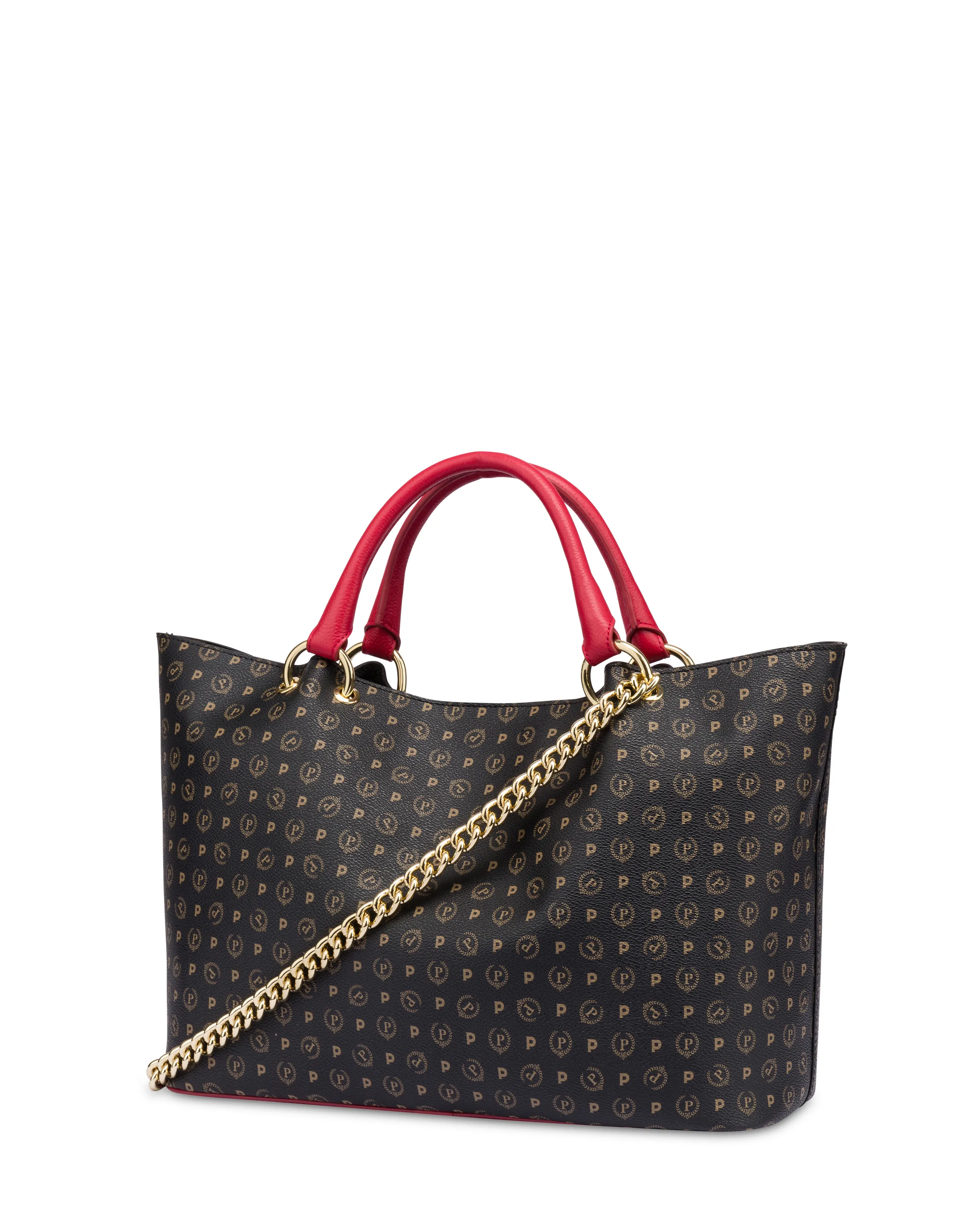     Linea Heritage Borsa Doppio Manico In Pvc Heritage Logo Classic Nero/lacca