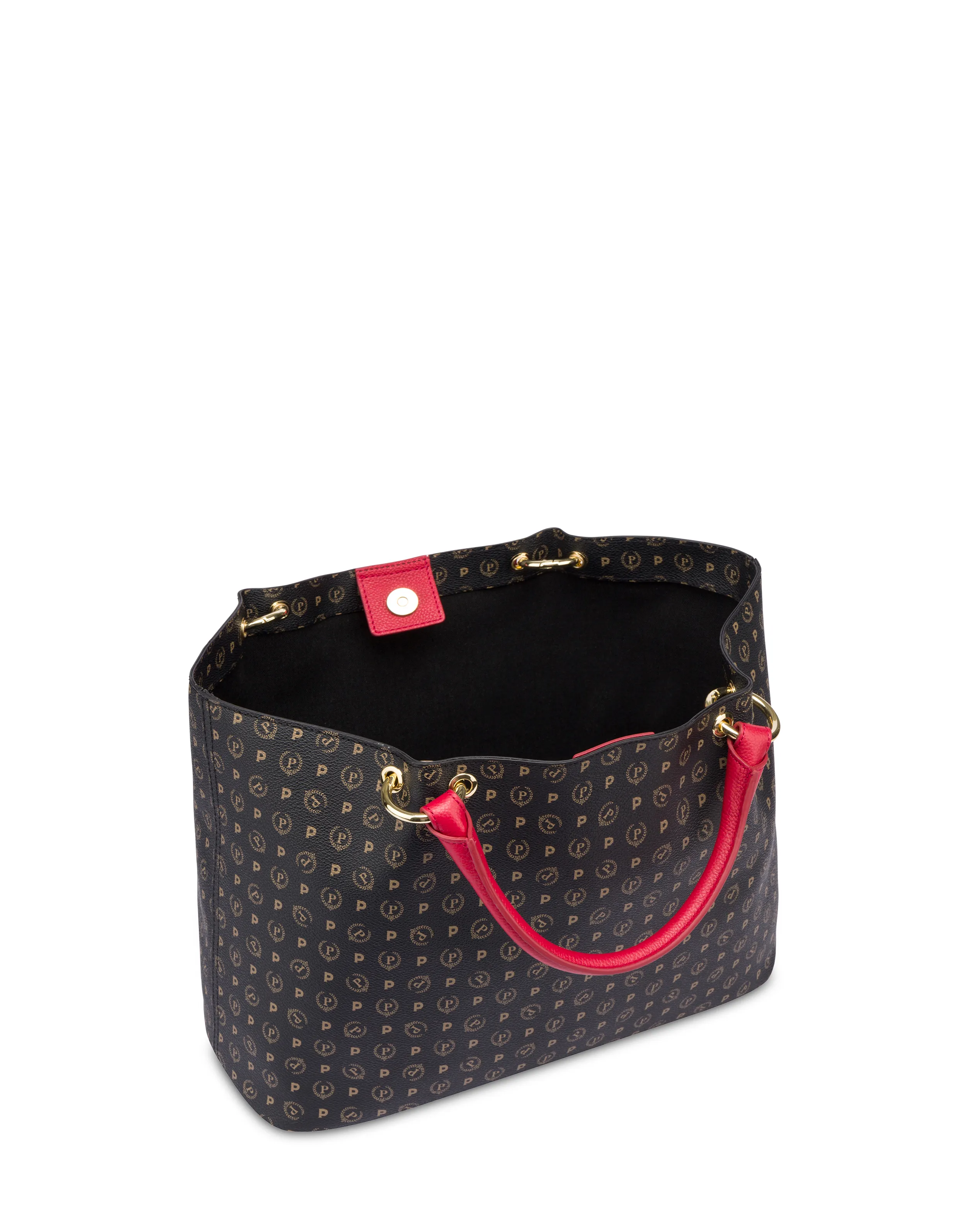     Linea Heritage Borsa Doppio Manico In Pvc Heritage Logo Classic Nero/lacca