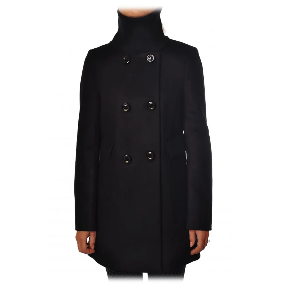 Liu Jo - Cappotto Doppiopetto in Lana - Nero - Giaccia - Made in Italy - Luxury Exclusive Collection
