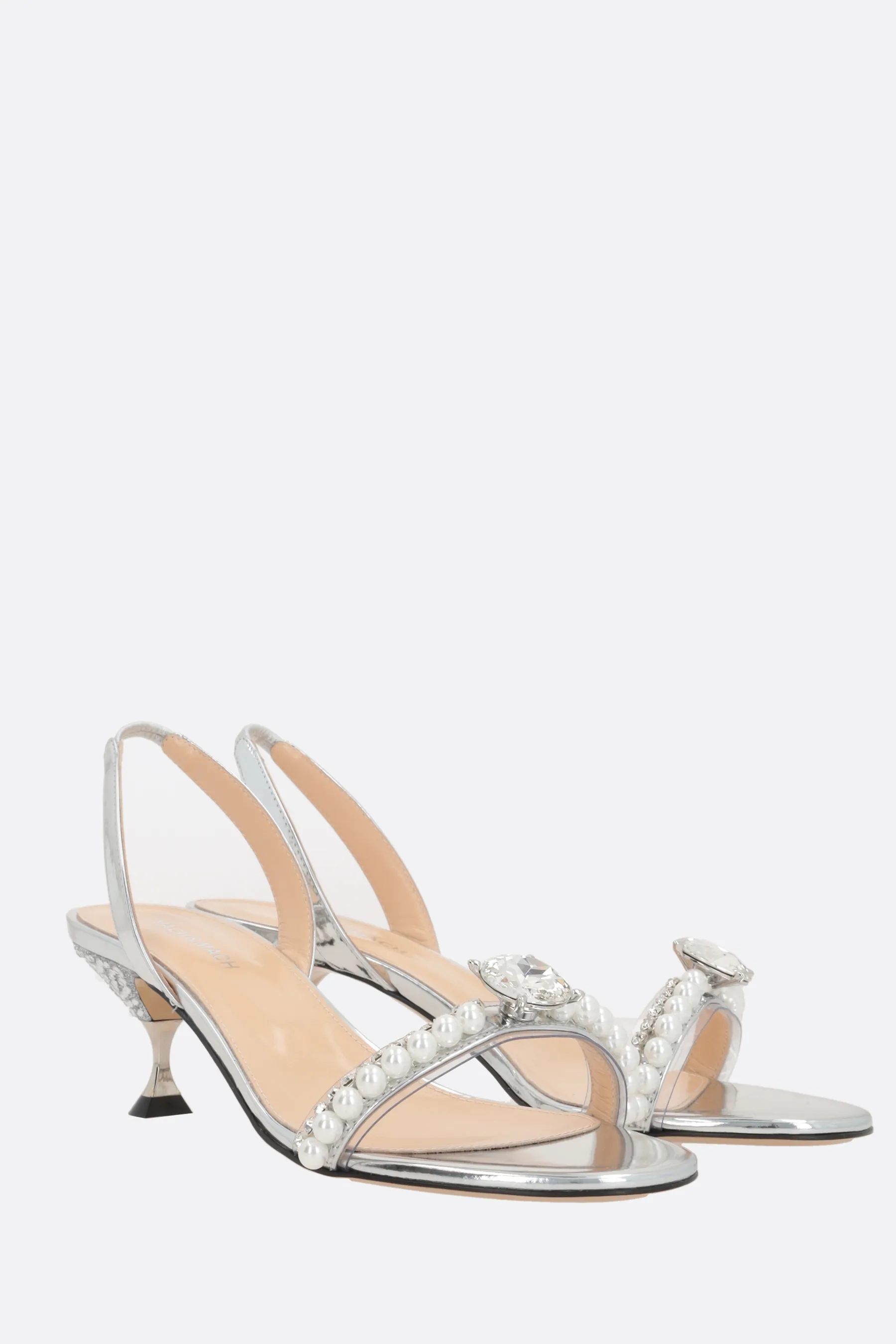 MACH & MACH sandalo Diamond Of Elizabeth in pelle laminata e PVC