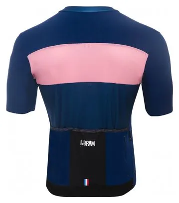 Maglia manica corta LeBram Eze blu navy rosa slim fit