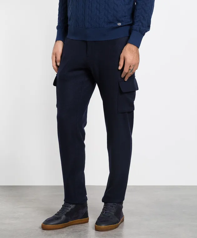 Marco Pescarolo Cargo in cashmere blu POMPEI46Y12