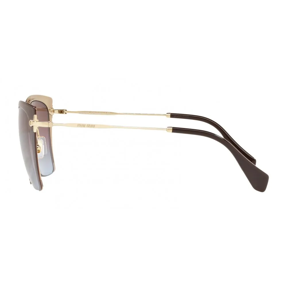 Miu Miu - Occhiali Miu Miu Rasoir con Lenti Cut Off - Squadrati - Cacao Lil - Occhiali da Sole - Miu Miu Eyewear