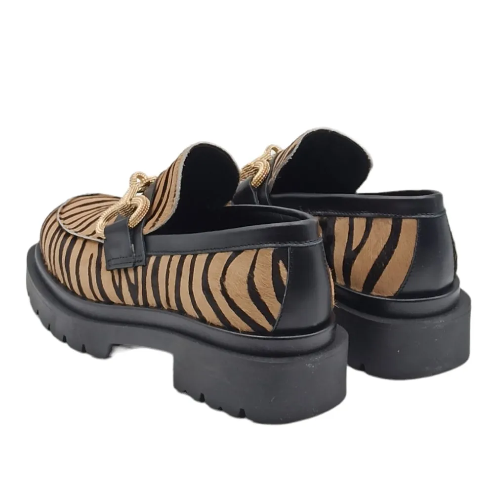 Mocassino platform Gioia A. JILLY 02 ZEBRA CUOIO/NERO VI