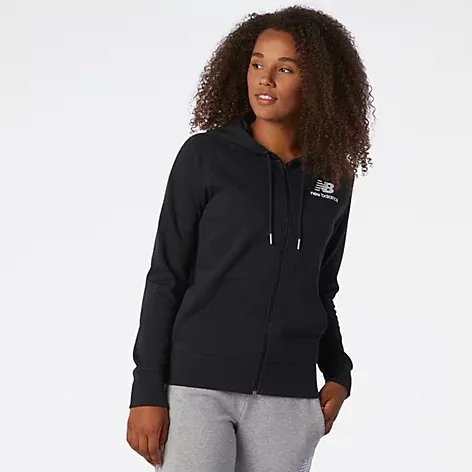 New Balance Essentials FullZip Hoodie Felpa Donna