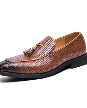 New Fashion Mens Woven Style Nappa Slip On Oxford Scarpe formali maschili Scarpe da ballo di fine anno Zapatos Hombre Vesti