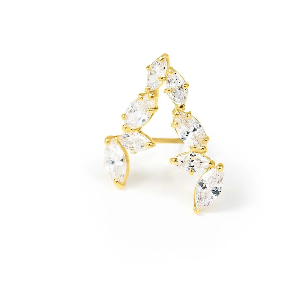 Orecchini Lobo Bon Ton Oro Giallo 375/1000 Cubic Zirconia Bianco 1425411