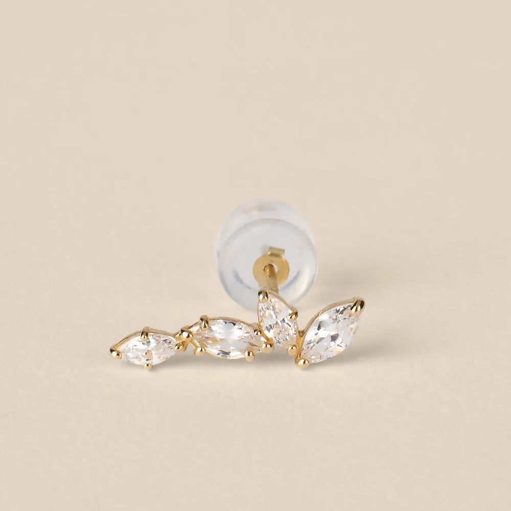 Orecchini Lobo Bon Ton Oro Giallo 375/1000 Cubic Zirconia Bianco 1425411
