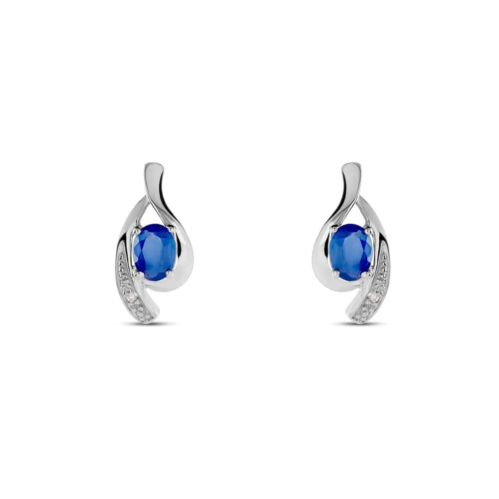 Orecchini Lobo Charlotte Oro Bianco 375/1000 Zaffiro 0,5 ct Diamante Bianco 0,007 ct 1416580